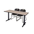 Cain Rectangle Training Table, 60" X 29", Beige MTRCT6024BE44BK